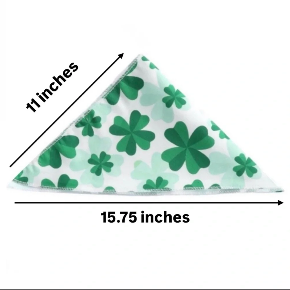 💞 New White & Green Shamrock St. Patrick’s Day Puppy Dog Pet Bandana